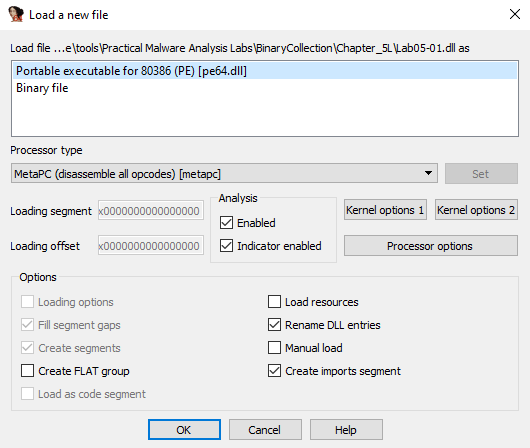 IDA Initialization
