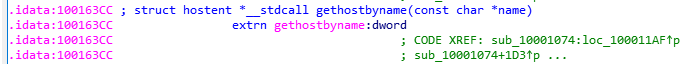 gethostbyname (Imports table)