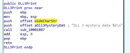 DLL3Print Function - Prints memory address of string