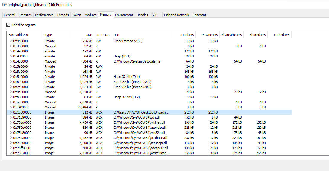 Process Memory in ProcessHacker